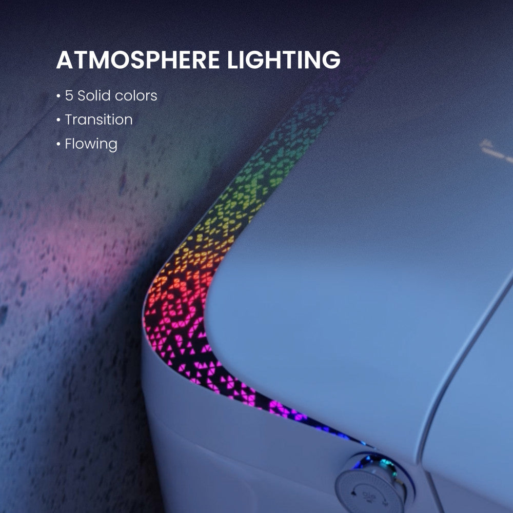 Remi Smart Toilet 12” Rough-in ADA Height in Glossy White with Integrated Tank, Auto-Open Lid, Foot Sensor