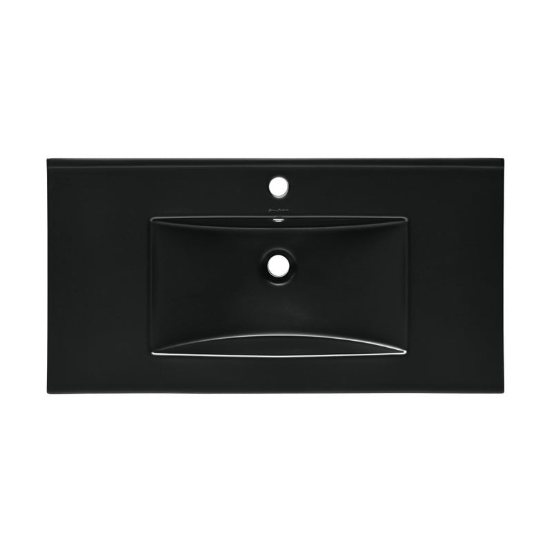 36" Vanity Sink Top in Glossy Black