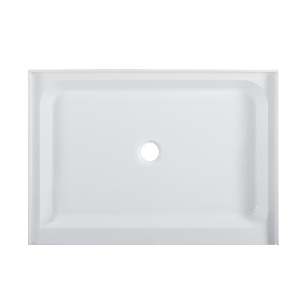 Voltaire 48" x 36" Acrylic White, Single-Threshold, Center Drain, Shower Base