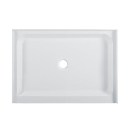 Voltaire 48" x 36" Acrylic White, Single-Threshold, Center Drain, Shower Base