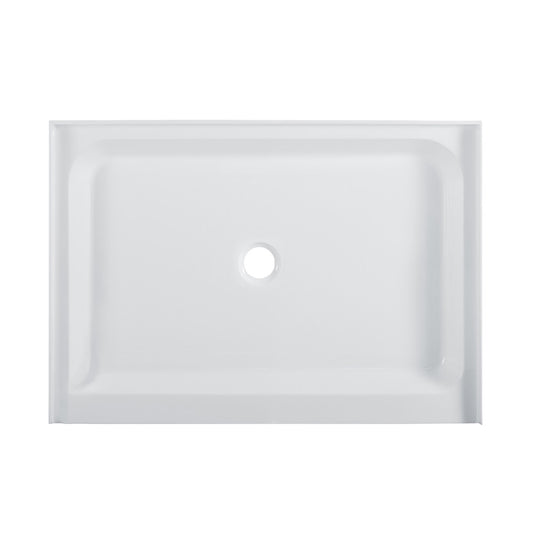 Voltaire 48" x 36" Acrylic White, Single-Threshold, Center Drain, Shower Base