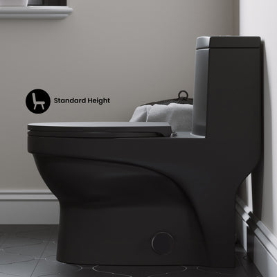 Virage One-Piece Elongated Toilet Vortex Dual-Flush 1.1/1.6 gpf, Matte Black