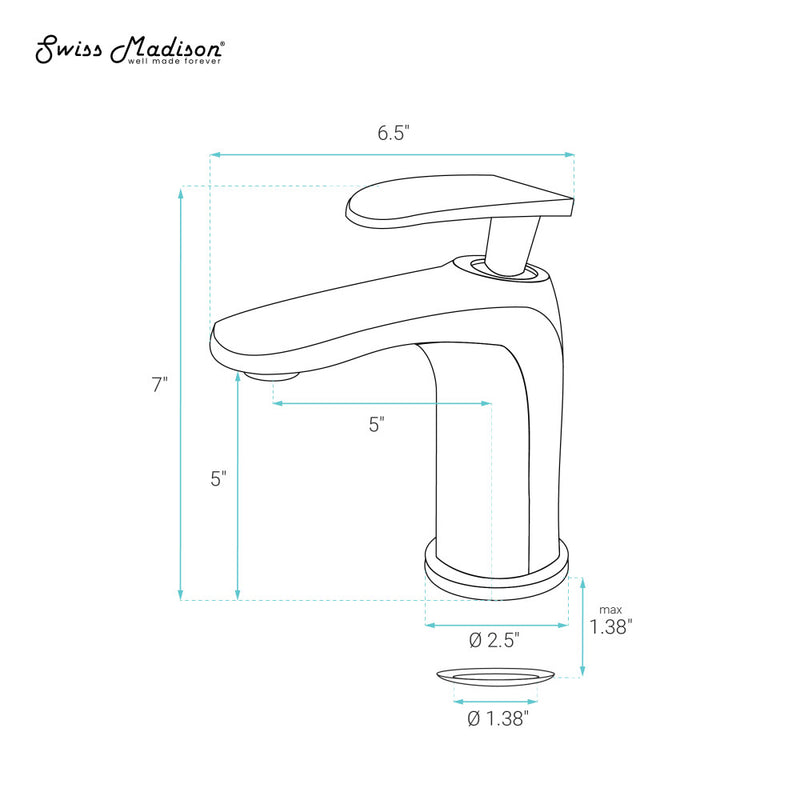 Sublime Single Hole, Single-Handle, Bathroom Faucet in Matte Black