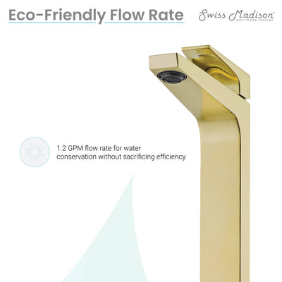Voltaire Single Hole, Single-Handle, High Arc Bathroom Faucet in Brushed Gold