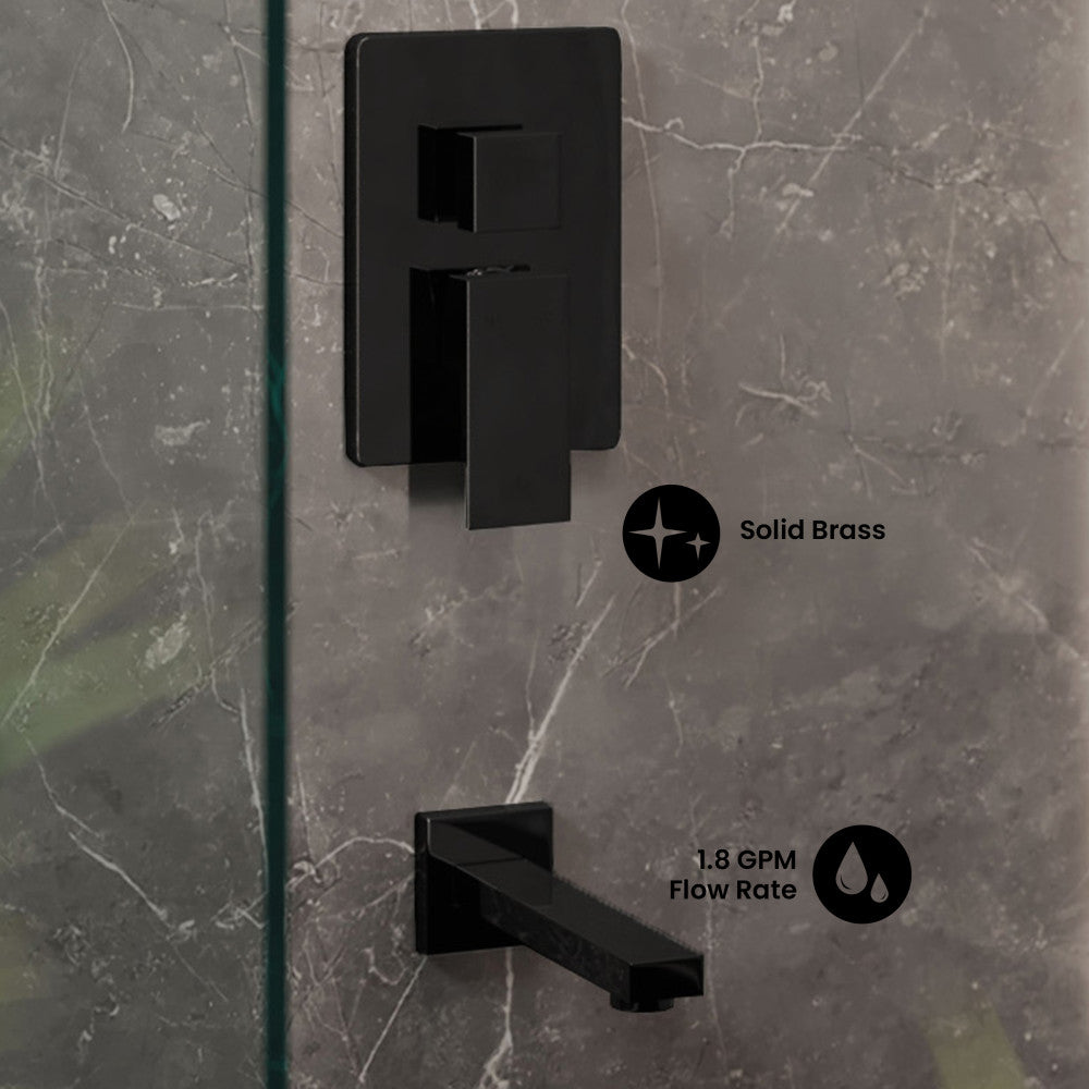Concorde Single-Handle 1-Spray Tub and Shower Faucet in Matte Black (Valve Included)