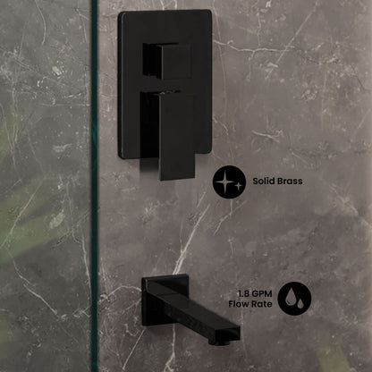 Concorde Single-Handle 1-Spray Tub and Shower Faucet in Matte Black (Valve Included)