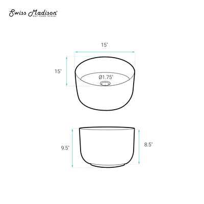 Calice 15'' Vessel Sink in White