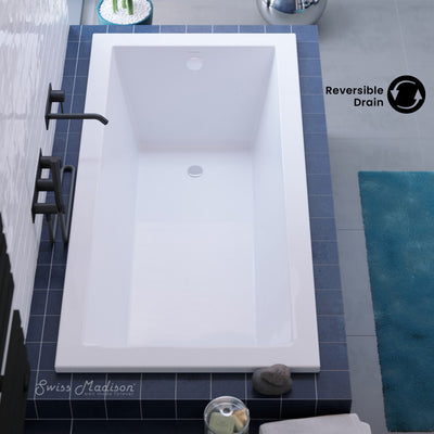 Voltaire 60" x 30" Reversible Drain Drop-In Bathtub