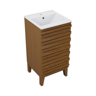 Cascade 18" Bathroom Vanity in Brown Oak