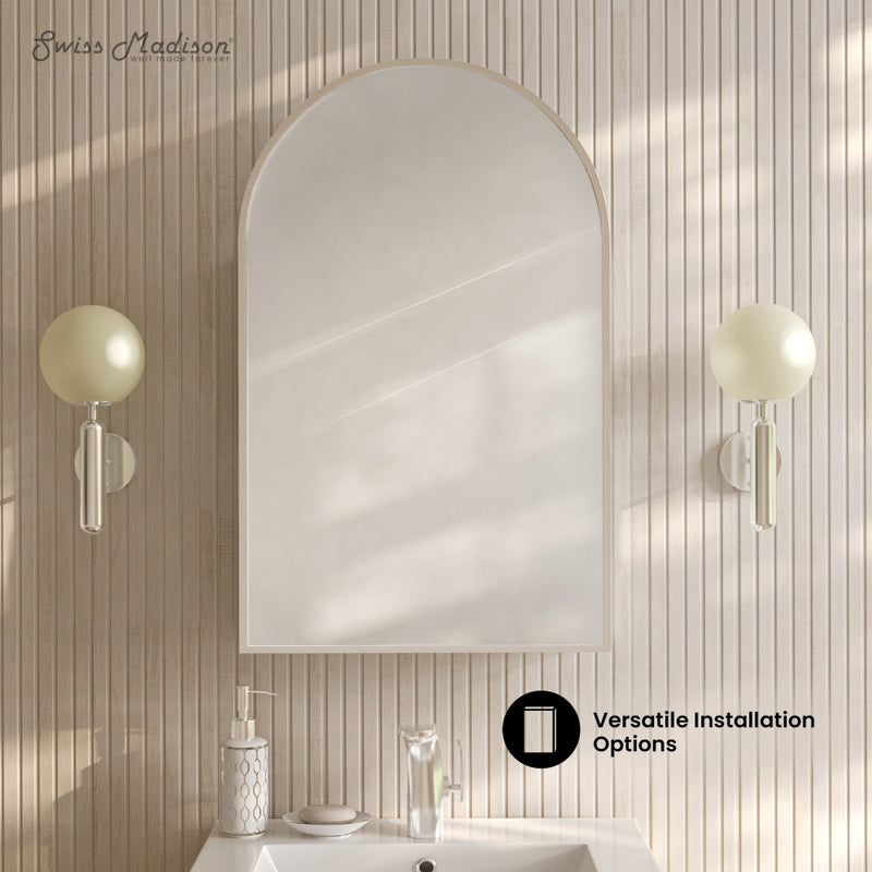 Porte 20 x 30 Arched Recessed/Wall Mount Medicine Cabinet with Mirror in Chrome