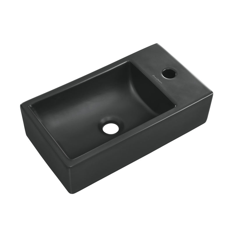 18 inch Ceramic Vanity Sink Top in Matte Black