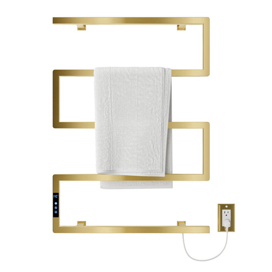 Voltaire 5-Bar Electric Towel Warmer in Brushed Gold