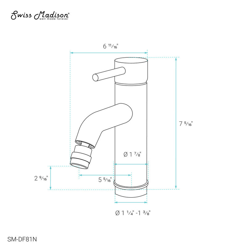 Ivy Bidet Faucet in Nickel