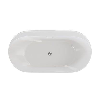 Monaco 59" Freestanding Bathtub with Brushed Gold Stand