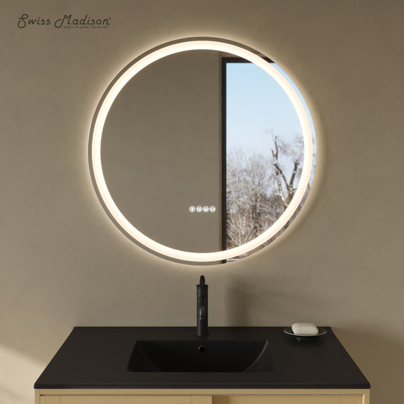 Monaco 32" Round LED Anti-Fog Smart Mirror with Bluetooth