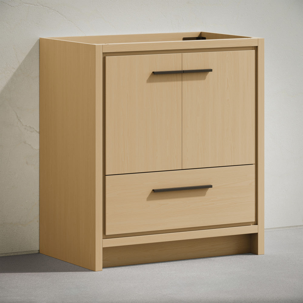Virage 30" Freestanding Bathroom Vanity in Natural Oak without Sink Top