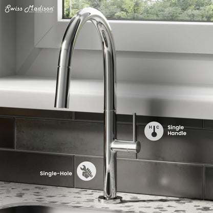 Chalet Single Handle, Pull-Down Kitchen Faucet in Chrome