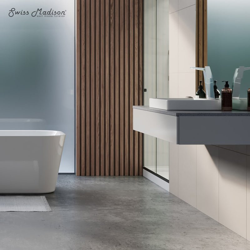 Carre 48" x 36" Acrylic White, Single-Threshold, Right Drain, Shower Base