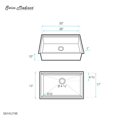 Rivage 30 x 19 Single Basin Undermount Kitchen Workstation Sink