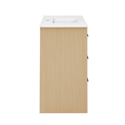 Virage 36" Freestanding Bathroom Vanity in Natural Oak with Sink Top