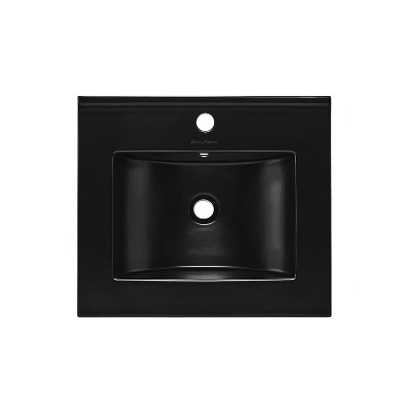 18" Vanity Sink Top in Glossy Black