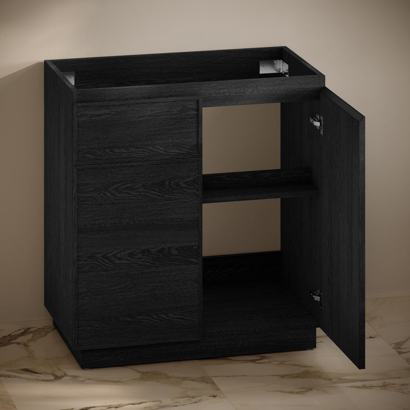 St. Tropez 36" Freestanding Bathroom Vanity Cabinet without Top in Black Oak