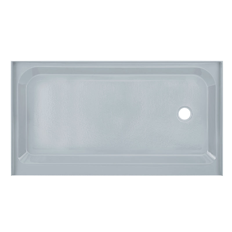 Voltaire 60" x 36" Single-Threshold, Right-Hand Drain, Shower Base in Grey