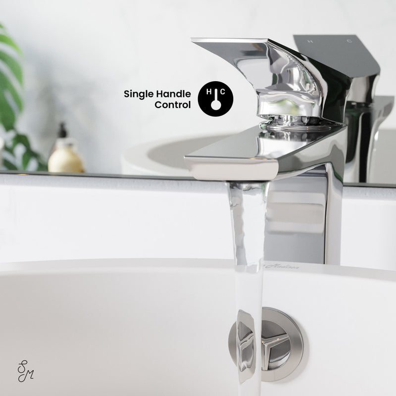 Monaco Single Hole, Single-Handle, High Arc Bathroom Faucet in Chrome