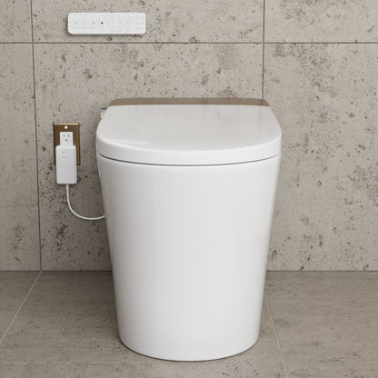 Hugo O Smart Toilet 12" Rough-in ADA Height in Glossy White with Integrated Tank, Auto Open/Close Lid, Foam Shield, UV Sterilization