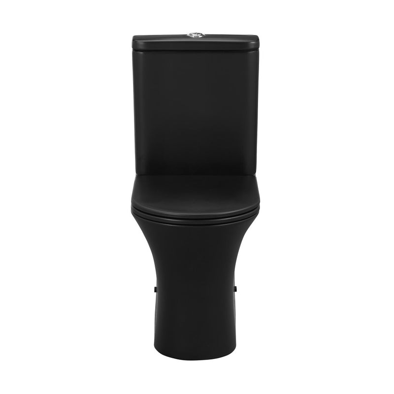 Calice Two-Piece Elongated Rear Outlet Toilet Dual-Flush 0.8/1.28 gpf in Matte Black