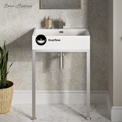 Concorde 24" Rectangle Console Sink with Matte Silver Legs