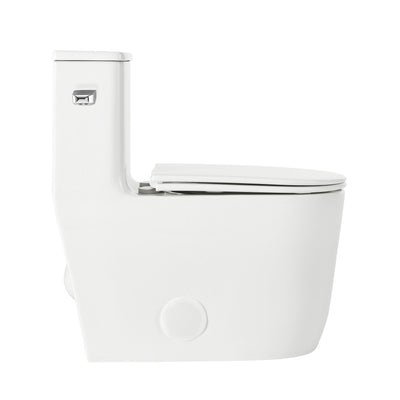 Liberte One-Piece 12" Rough-in 1.28 GPF Left-Hand Flush Elongated ADA Toilet in Glossy White
