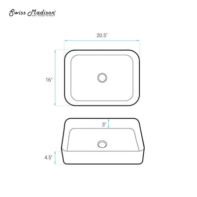 Concorde Rectangle Ceramic Vessel Sink, Matte Black