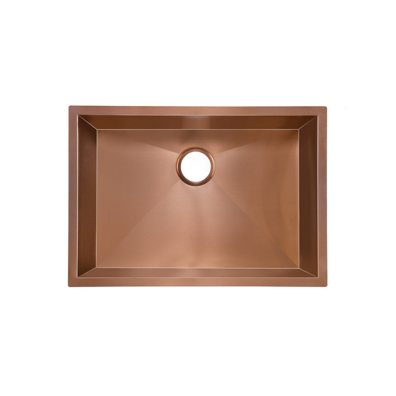 Tourner 26 x 18 Stainless Steel, Single Basin, Undermount Kitchen Sink, Rose Gold