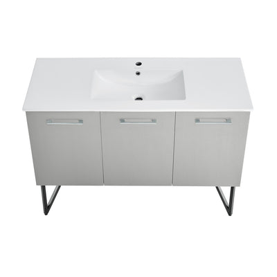 Annecy 48" Freestanding Bathroom Vanity in Gray with Sink Top