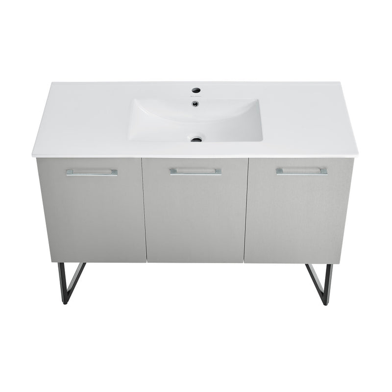 Annecy 48" Freestanding Bathroom Vanity in Gray with Sink Top