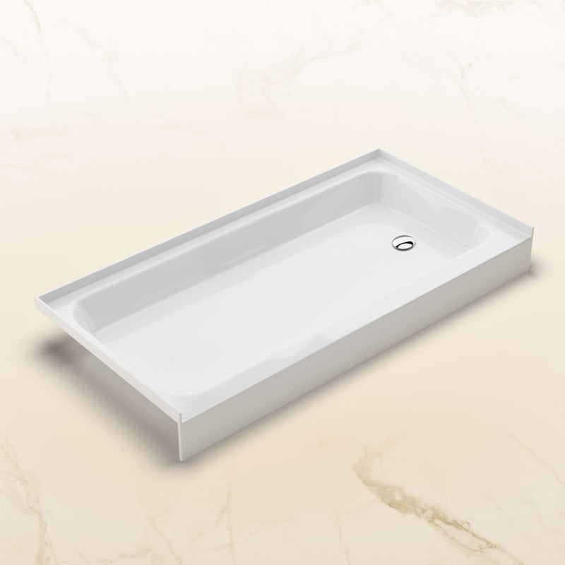 Voltaire 60 x 30 Shower Pan Base with Right Drain in Glossy White