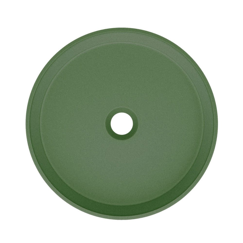 Lisse 14.5" Concrete Round Vessel Sink in Matte Royal Green