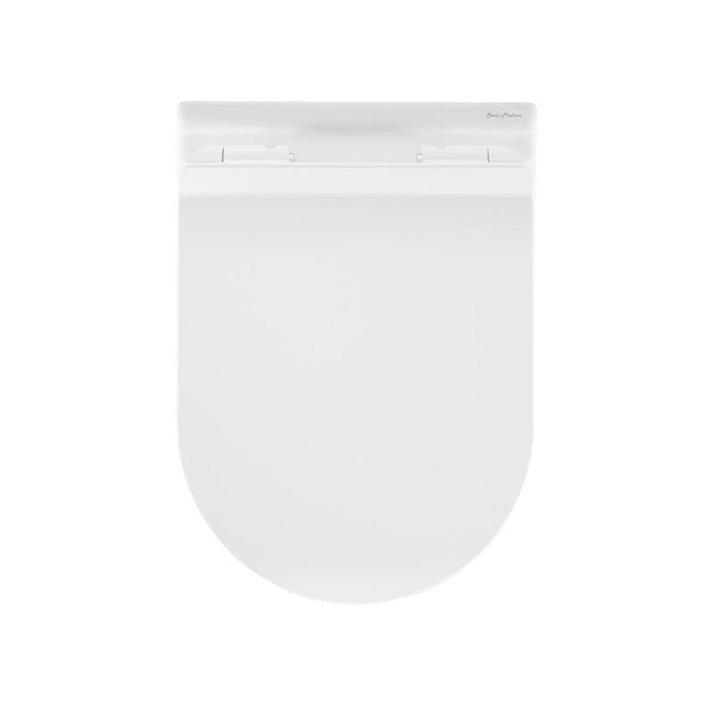 Ivy Wall-Hung Toilet Bundle 0.8/1.6 GPF Dual Flush in Glossy White with Brass Flush Plate