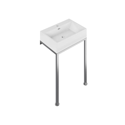 Concorde 24" Rectangle Console Sink with Matte Silver Legs