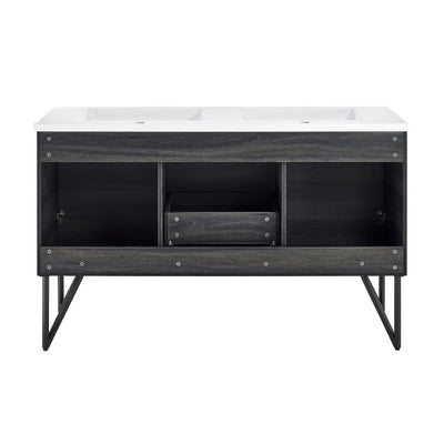 Annecy 60" Freestanding Bathroom Vanity in Black Walnut with Sink Top