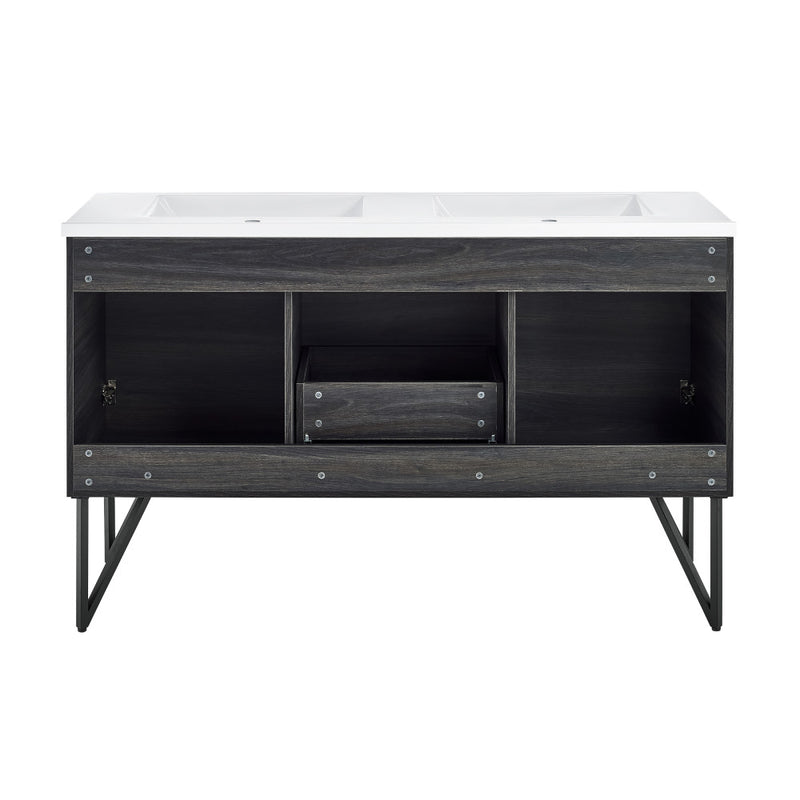 Annecy 60" Freestanding Bathroom Vanity in Black Walnut with Sink Top