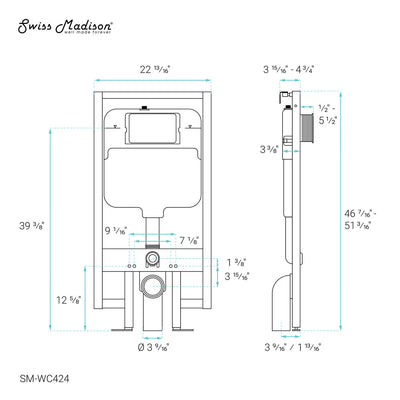 Fantome M 2x4 Concealed In-Wall Toilet Tank Carrier System