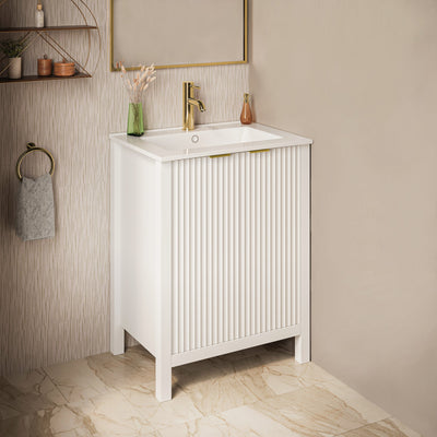 Bastille 24" Freestanding Bathroom Vanity in White with Sink Top