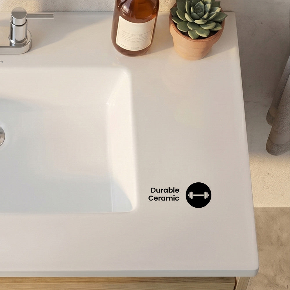 Voltaire 31 Vanity Top Sink with 3 Centerset Faucet Holes
