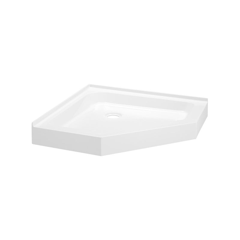 Voltaire 36" x 36" Acrylic White, Single-Threshold, Center Drain, Neo-angle Shower Base