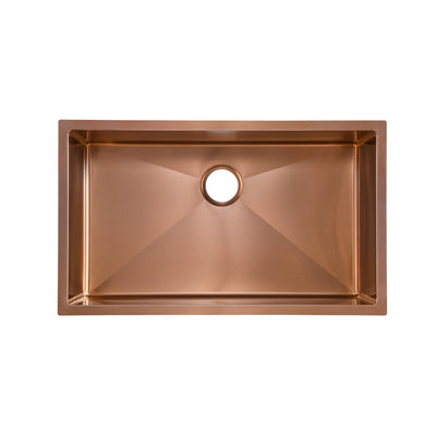 Rivage 32 x 19 Stainless Steel, Single Basin, Undermount Kitchen Sink, Rose Gold