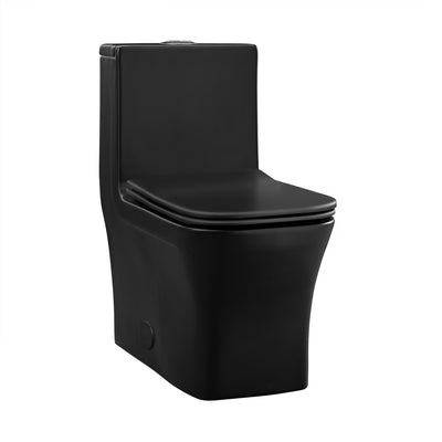 Concorde One-Piece 12" Rough-in 1.1/1.6 GPF Dual Top Flush Square Toilet in Matte Black