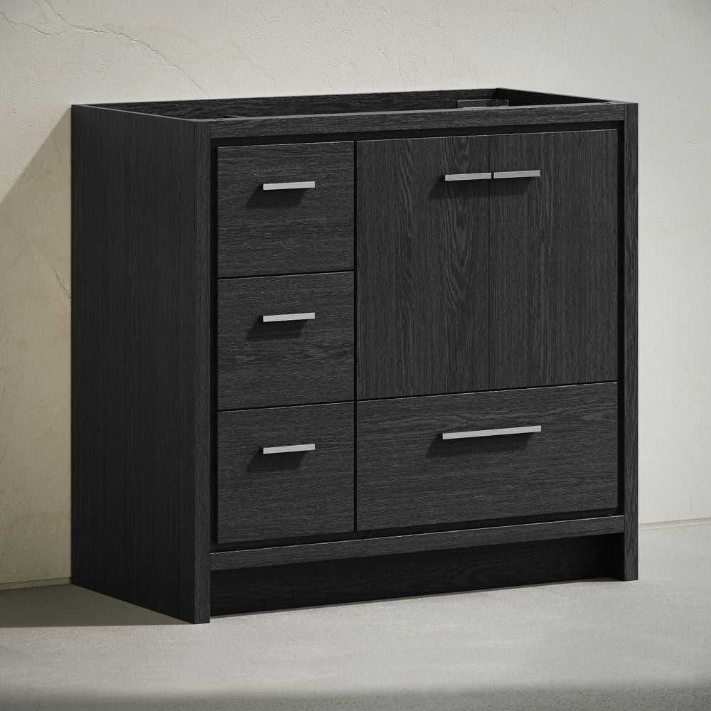 Virage 36" Freestanding Bathroom Vanity in Black Oak without Sink Top
