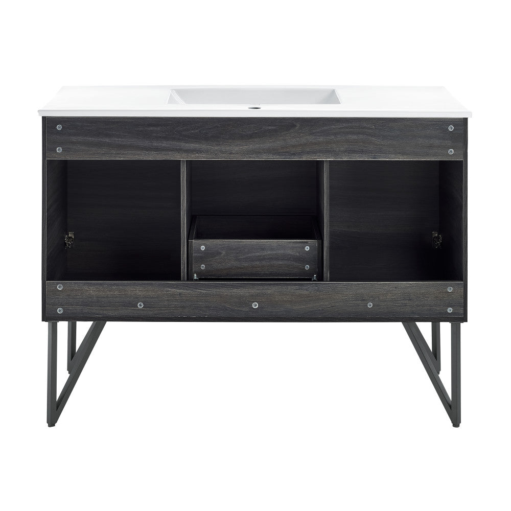 Annecy 48" Freestanding Bathroom Vanity in Black Walnut with Sink Top